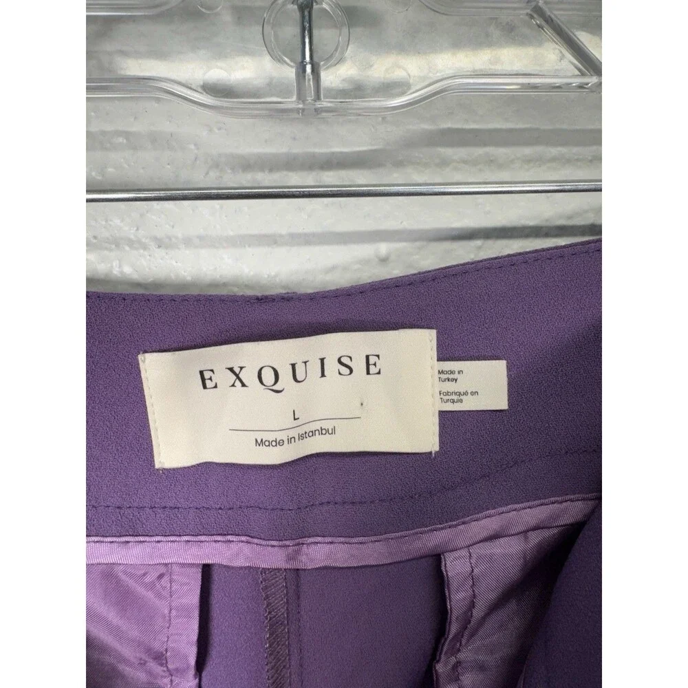 Exquise Anthropologie Women’s Wide Leg Lilac Purple Pants Trousers Size Large - Picture 5 of 14